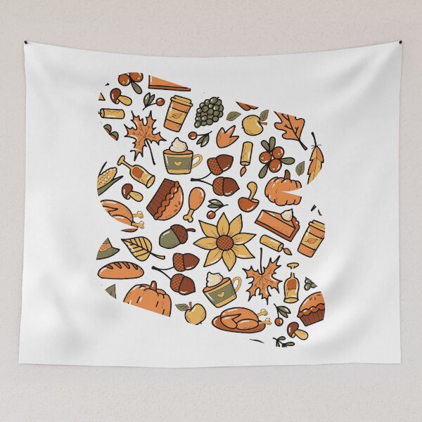 Item preview, Happy Halloween Thanksgiving seamless pattern with doodles Design designed and sold by WBP Mart.