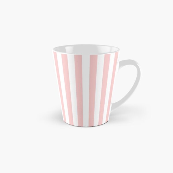 Rose Quartz and White Stripes | Pantone Color of the Year 2016 | Stripe Patterns | Striped Patterns | Pantone | Color Trends | Fashion Colors | Wide Stripes | Vertical Stripes | Tall Mug