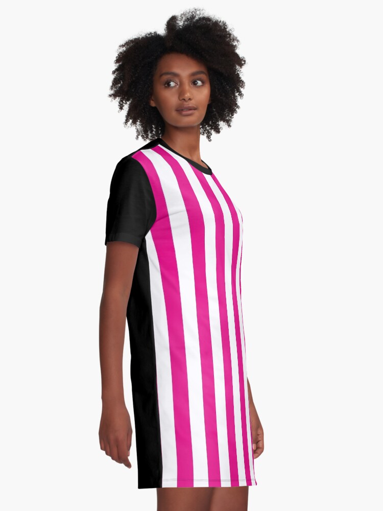 Hot Pink and White Stripes Stripe Patterns Striped Patterns Wide Stripes Vertical Stripes Graphic T Shirt Dress for Sale by EclecticAtHeART Redbubble