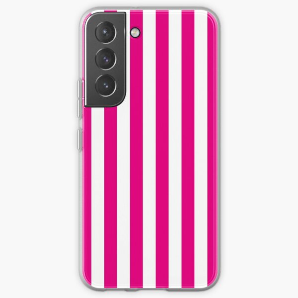 Hot Pink and White Stripes | Stripe Patterns | Striped Patterns | Wide Stripes | Vertical Stripes | Samsung Galaxy Soft Case