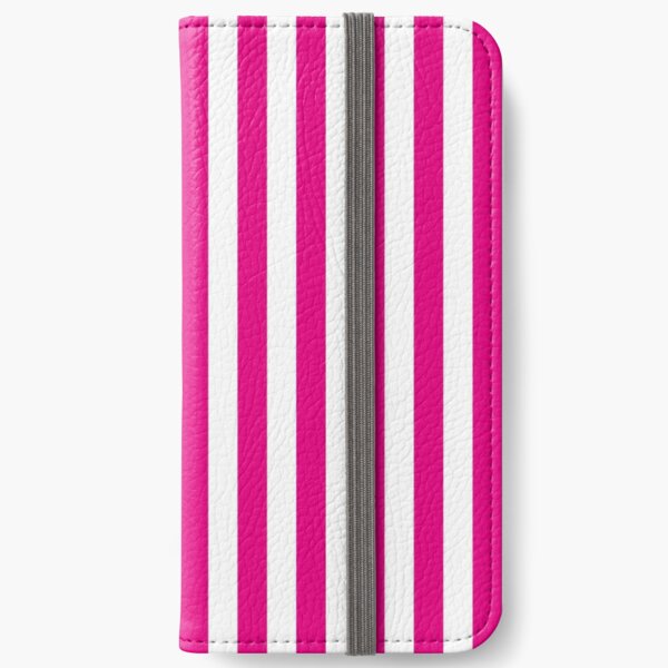 Hot Pink and White Stripes | Stripe Patterns | Striped Patterns | Wide Stripes | Vertical Stripes | iPhone Wallet