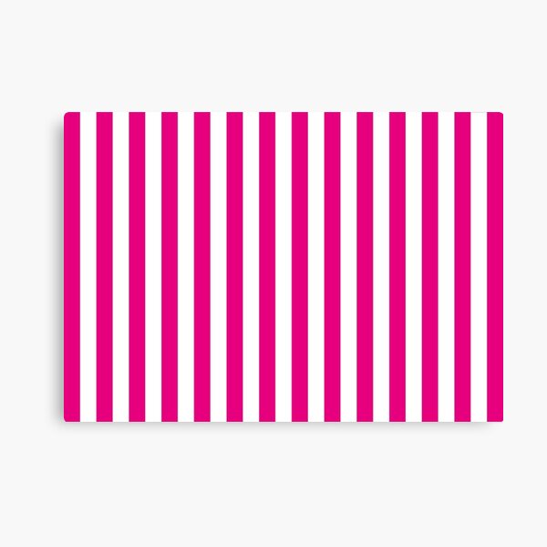 Hot Pink and White Stripes | Stripe Patterns | Striped Patterns | Wide Stripes | Vertical Stripes | Canvas Print