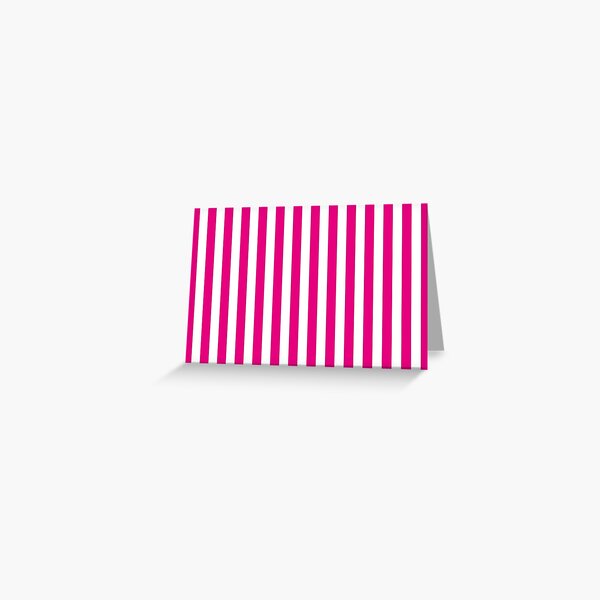 Hot Pink and White Stripes | Stripe Patterns | Striped Patterns | Wide Stripes | Vertical Stripes | Greeting Card