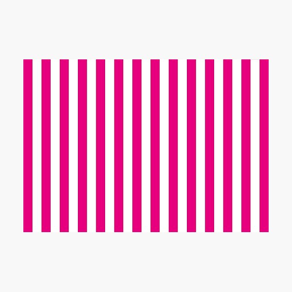 Hot Pink and White Stripes | Stripe Patterns | Striped Patterns | Wide Stripes | Vertical Stripes | Photographic Print