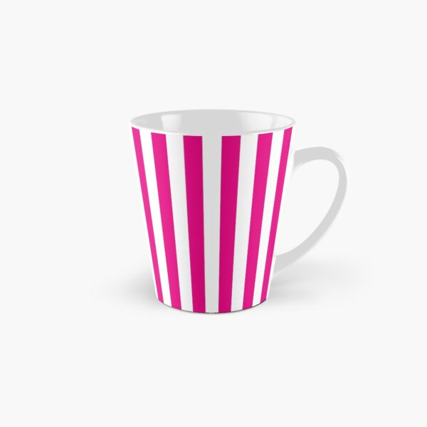 Hot Pink and White Stripes | Stripe Patterns | Striped Patterns | Wide Stripes | Vertical Stripes | Tall Mug