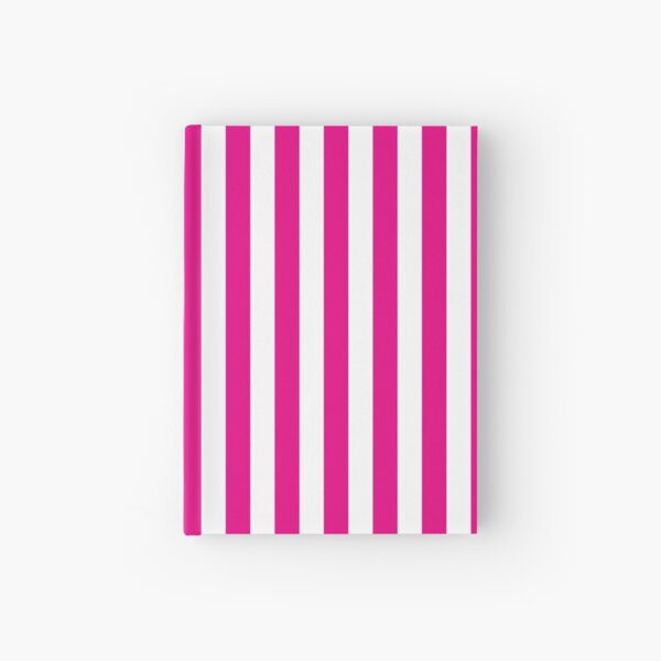 Hot Pink and White Stripes | Stripe Patterns | Striped Patterns | Wide Stripes | Vertical Stripes | Hardcover Journal