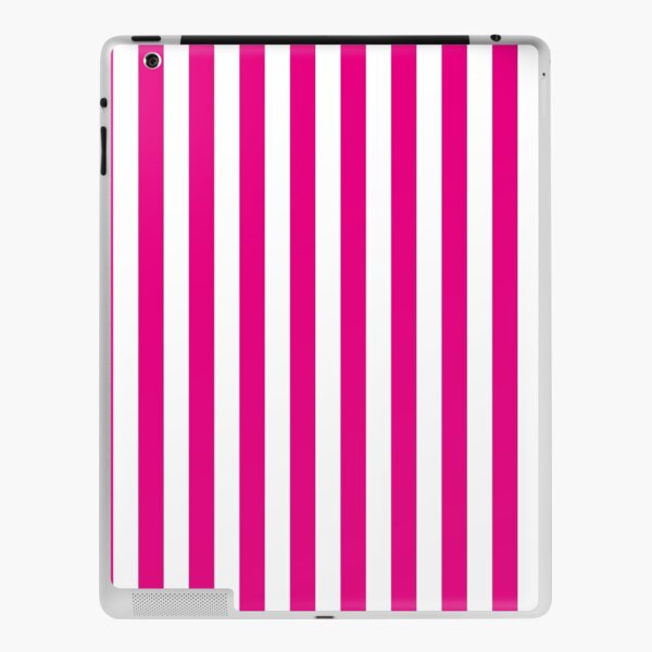 Hot Pink and White Stripes | Stripe Patterns | Striped Patterns | Wide Stripes | Vertical Stripes | iPad Skin