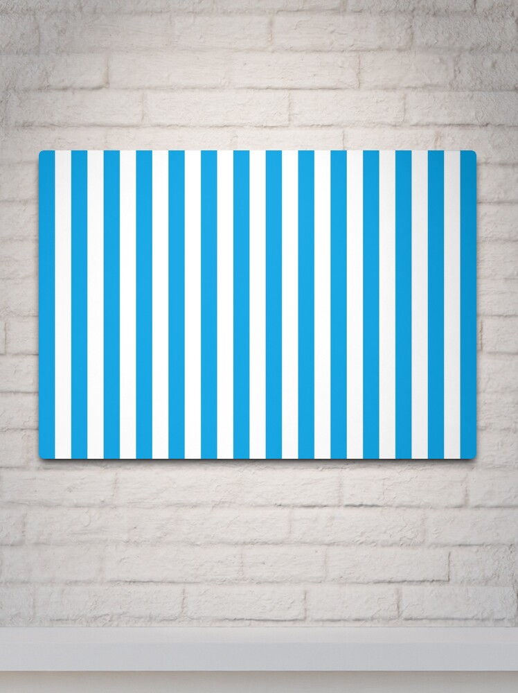 Turquoise Blue and White Stripes, Stripe Patterns, Striped Patterns, Wide  Stripes, Vertical Stripes,  Metal Print for Sale by EclecticAtHeART