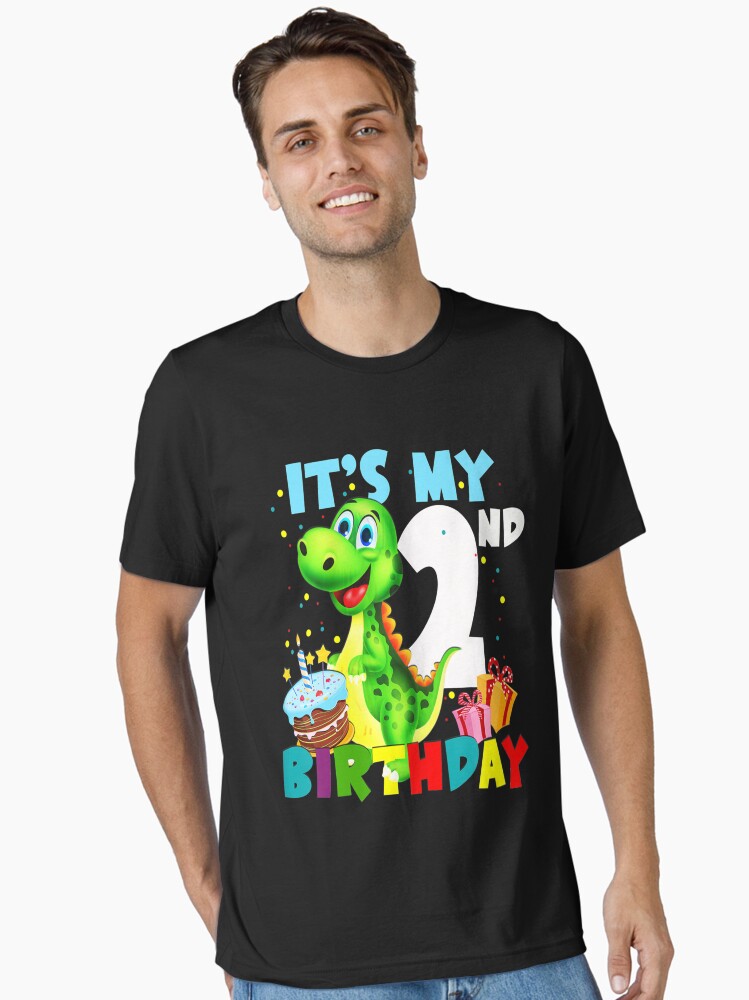 Kids Its My 2nd Birthday Shirt Boys Happy Year Old Boy T-Rex