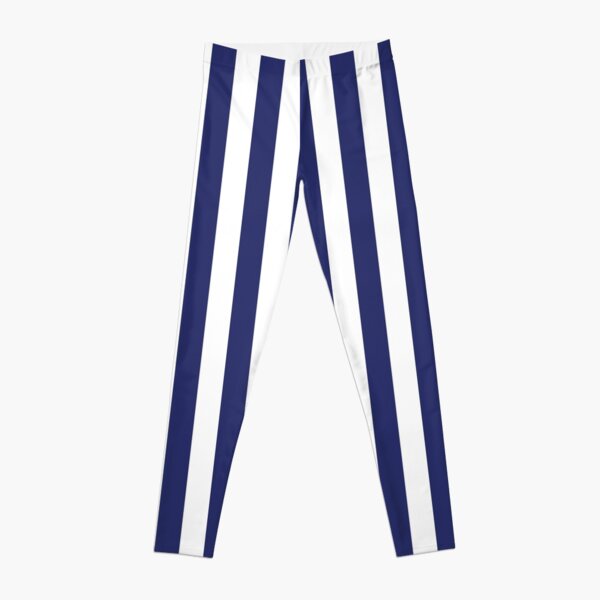 Navy Blue and White Stripes | Stripe Patterns | Striped Patterns | Wide Stripes | Vertical Stripes | Leggings