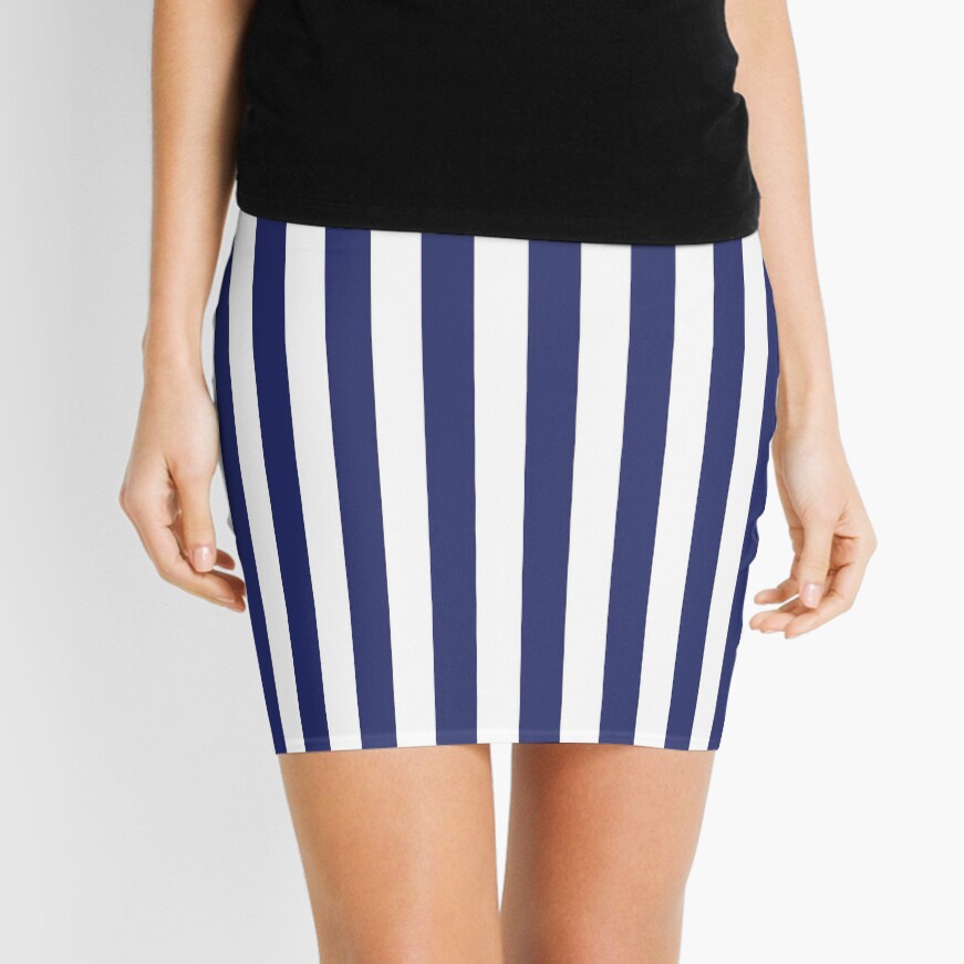 Navy Blue and White Stripes | Stripe Patterns | Striped Patterns | Mini Skirt