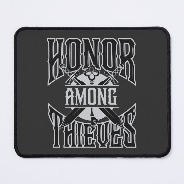 Item preview, Honor Among Thieves Black Smoke Vintage Text Swords and Key designed and sold by wolfkin-design.