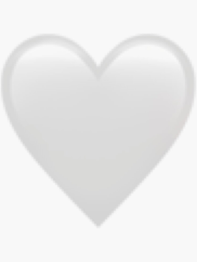 "white heart emoji" Sticker for Sale by iinevermindrj Redbubble