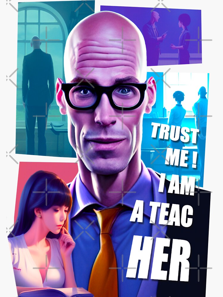 Johnny Sins Caricature Teacher Sticker For Sale By Icalsaidart Redbubble 