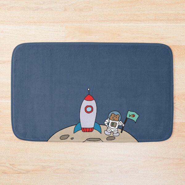 Item preview, cute astronaut bear with rocket ship on the moon designed and sold by wordspotrayal.