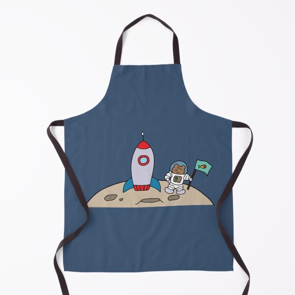 Item preview, cute astronaut bear with rocket ship on the moon designed and sold by wordspotrayal.