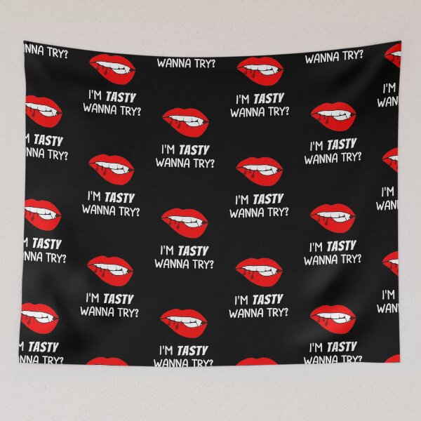 Item preview, I'm Tasty, Wanna Try? Cute Biting Vampire Lips designed and sold by hiunlimit.