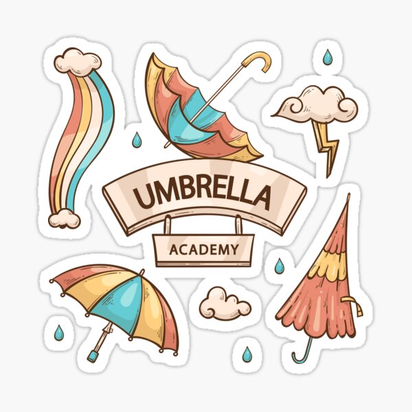 Umbrella Academy Logo Sticker for Sale by dewdrop-designs