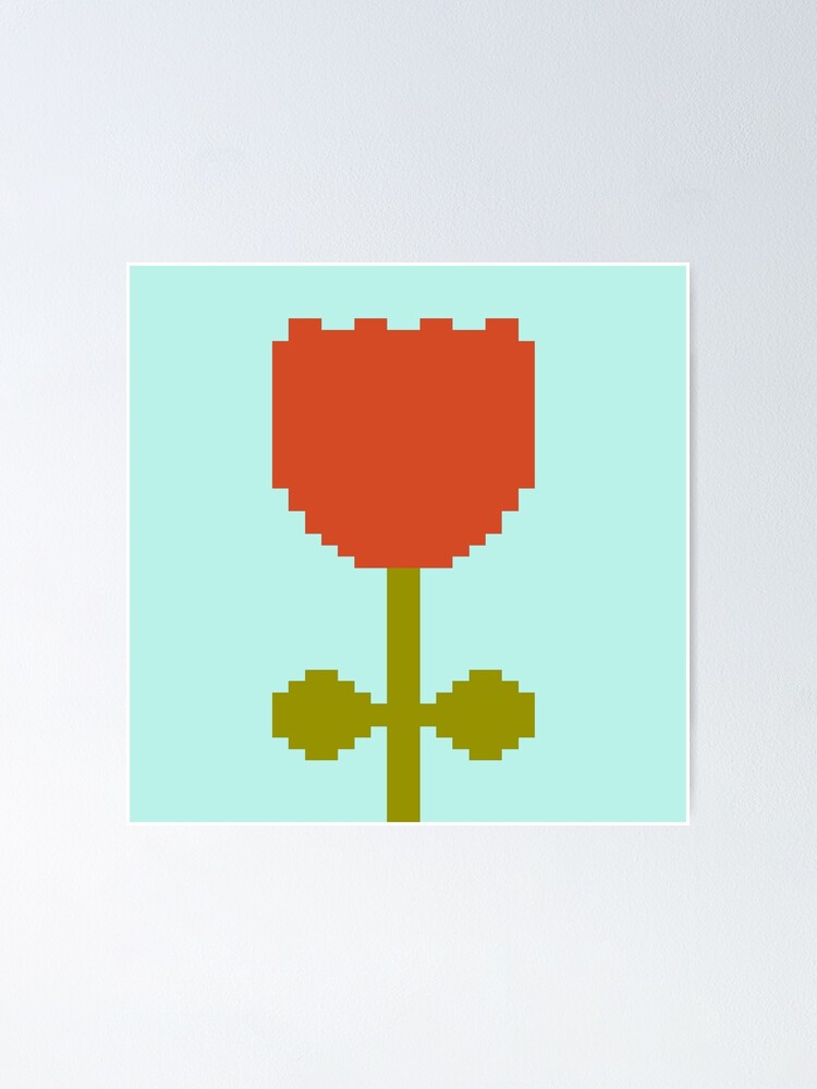 Rose Pixel Art Poster For Sale By Christinegames Redbubble 6063