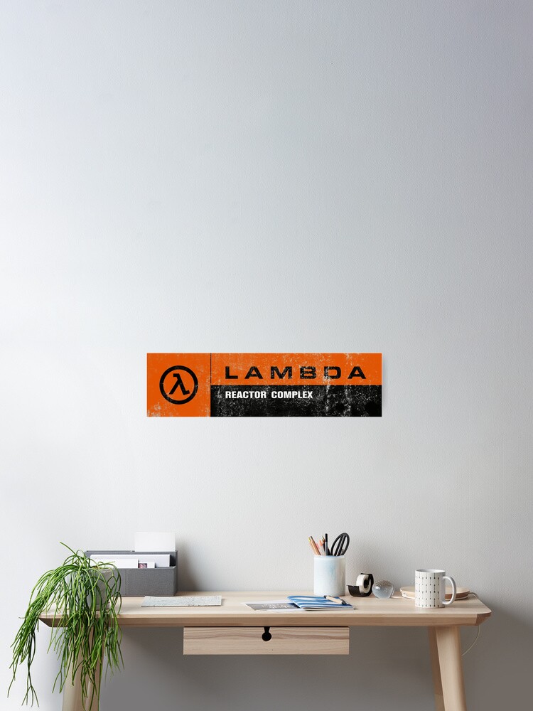 Aperçu 2 sur 3. Poster avec l'œuvre Signalisation complexe Half-Life Lambda Complex Reactor - Orange GOTY (en détresse) créée et vendue par LGSmerch.