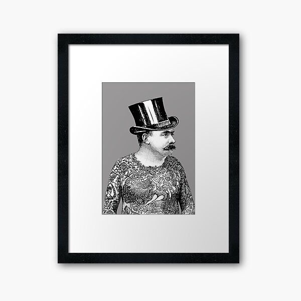 Tattooed Victorian Man | Victorian Tattoos | Vintage Tattoos | Tattoo Art | Framed Art Print