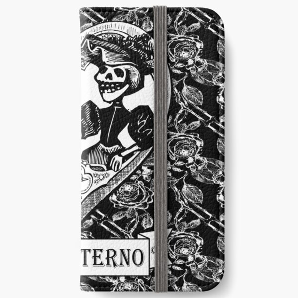Amor Eterno | Eternal Love | Day of the Dead | Dia de los Muertos | Skulls and Skeletons | Vintage Skulls | Vintage Skeletons | Black and White | iPhone Wallet