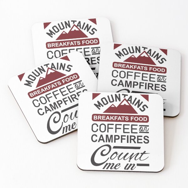 Item preview, Mountains coffee and campfires camping quotes  designed and sold by Mansn.