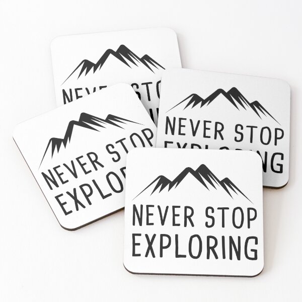 Item preview, Never stop exploring mountains hiking camping designed and sold by Mansn.