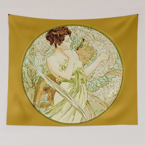 Item preview, HD  April from  Calendar (1889)  by Alphonse Mucha designed and sold by MINDTHECHERRY.