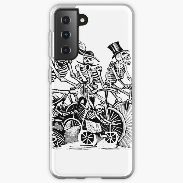 Calavera Cyclists | Day of the Dead | Dia de los Muertos | Skulls and Skeletons | Vintage Skeletons | Black and White | Samsung Galaxy Soft Case