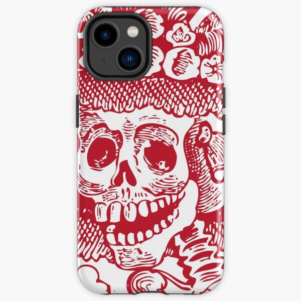 Calavera Catrina | Day of the Dead | Dia de los Muertos | Skulls and Skeletons | Vintage Skeletons | Red and White | iPhone Tough Case