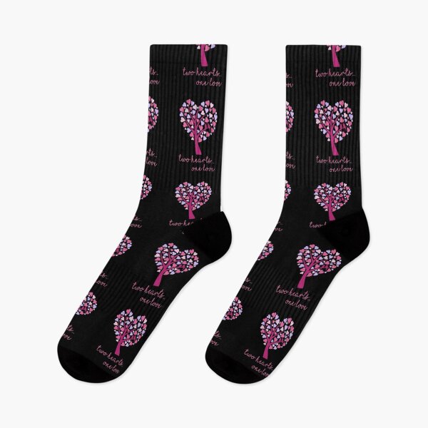 Item preview, Two Hearts...One Love - Pink on Black designed and sold by PawsitiveMum.