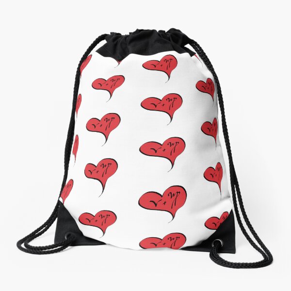 Aries + Virgo in Love Zodiac Heart Drawstring Bag