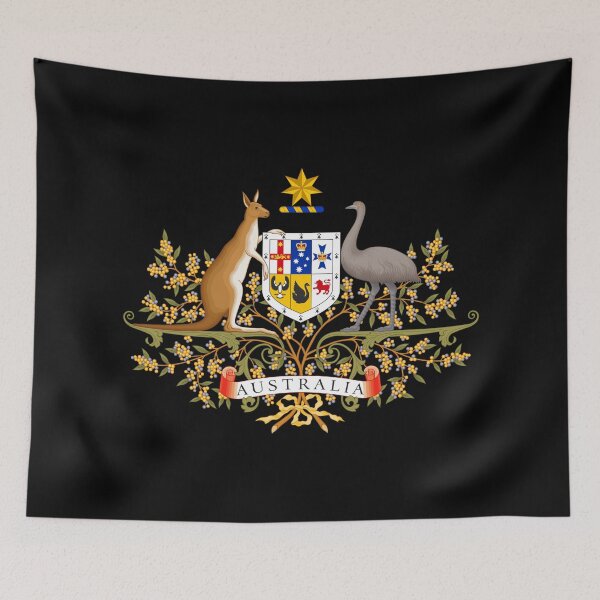 Item preview, Australian Commonwealth Coat of Arms on Black designed and sold by podartist.