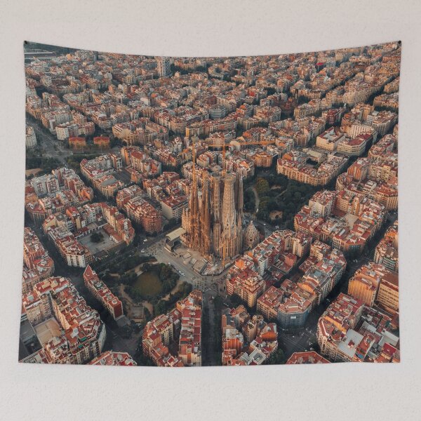 Item preview, Barcelona City in Spain, aerial view of city buildings during daytime designed and sold by Asombrosa.