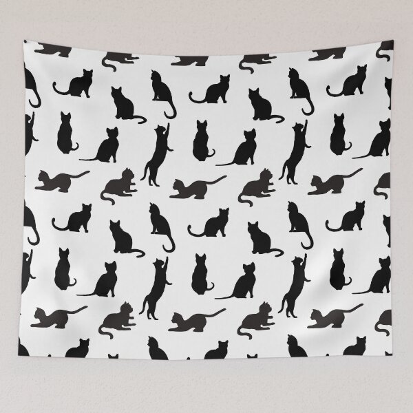 Artikelvorschau, Niedliches schwarzes Silhouettekatzenmuster entworfen und verkauft von lucyshome.