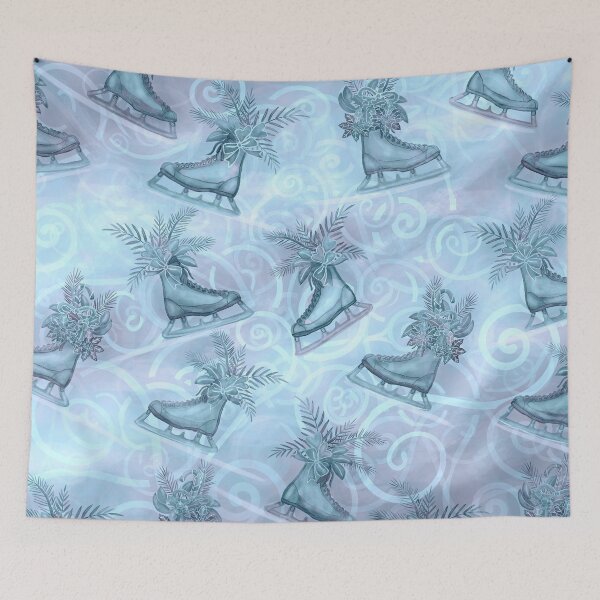 Item preview, The Memory Of A Winter Blue Ice Skate Art-Print 3468 designed and sold by sunnthreads.