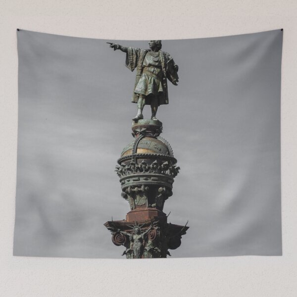 Item preview, Barcelona City in Spain, low angle photography of statue of liberty under white clouds during daytime designed and sold by Asombrosa.
