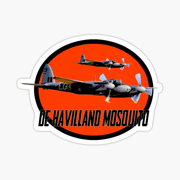 De Havilland Mosquito The Wooden Wonder Orange Logo Sticker For Sale