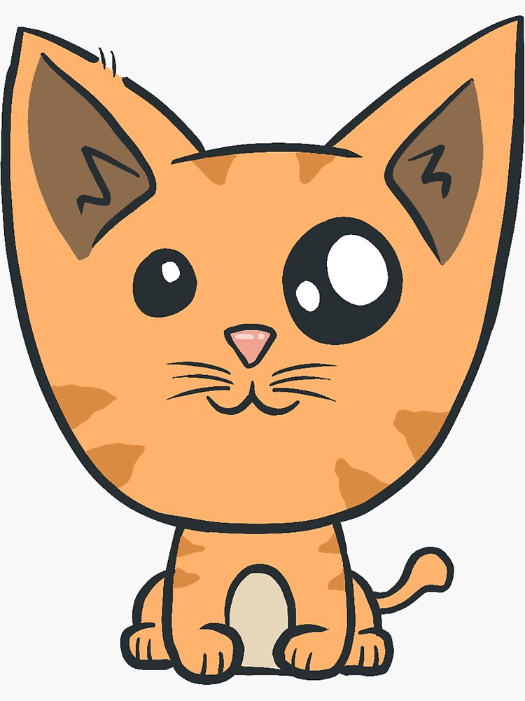 “Orange Cat " Sticker for Sale by PlumpParrot | Redbubble