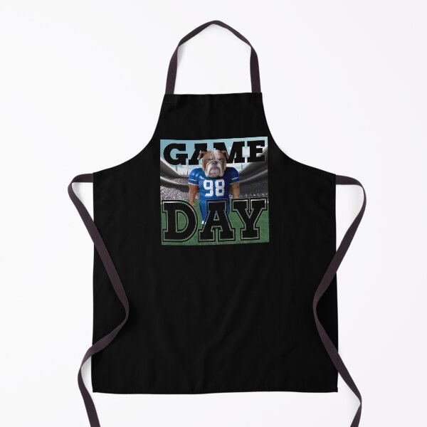 Item preview, Football Bulldog dressed in blue and white uniform. Ready for Game Day designed and sold by jamie Omahen.