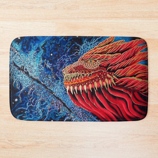 Item preview, Gold & Red Space Dragon in the Blue Milky Way designed and sold by Kim Andrews.