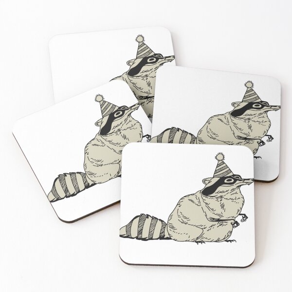 Item preview, Raccoon with a birthday hat designed and sold by Steven-Mc-Bin.