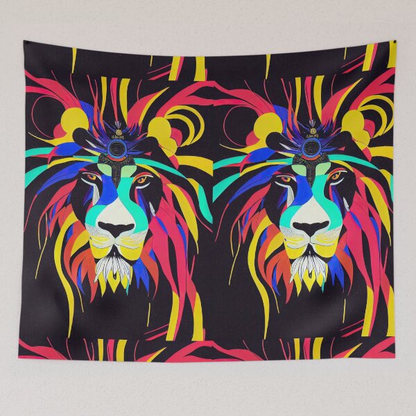 Item preview, Shamanic rastafari lion designed and sold by AI1artist.