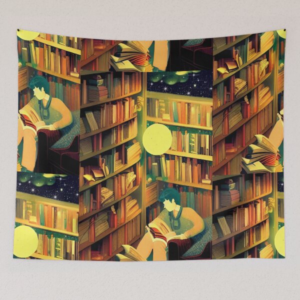 Item preview, Hygge Library Bookworm | National library week | literacy week designed and sold by PsychicLove.