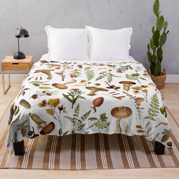 Item preview, Vintage Mushrooms Woodland Botanical Pattern - White Nightgarden designed and sold by UtArt.