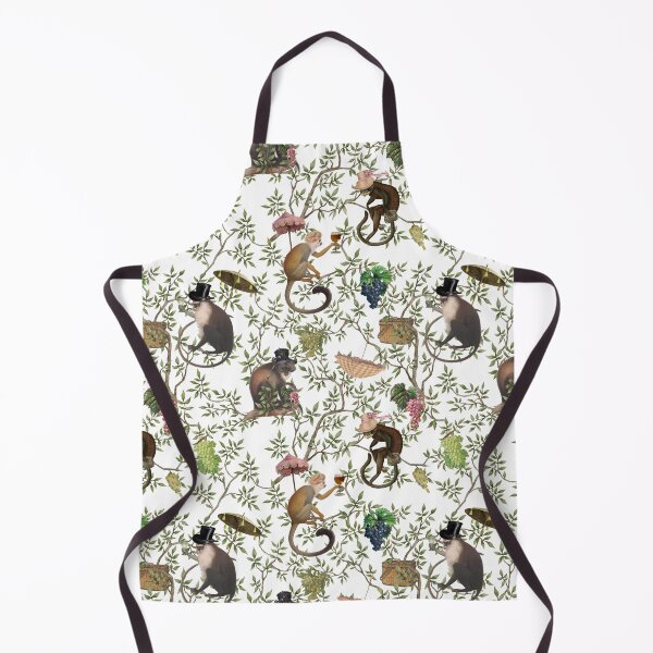 Item preview, Vintage Chinoiserie Monkeys Botanical Garden white Nightgarden designed and sold by UtArt.