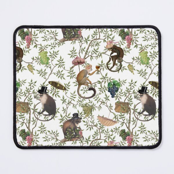 Item preview, Vintage Chinoiserie Monkeys Botanical Garden white Nightgarden designed and sold by UtArt.
