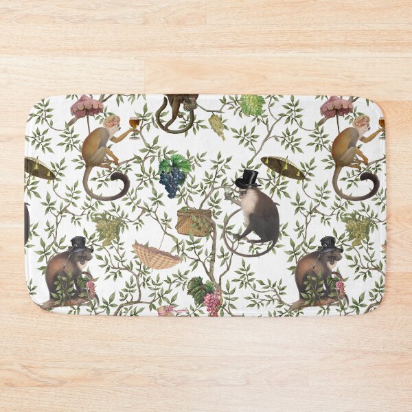 Item preview, Vintage Chinoiserie Monkeys Botanical Garden white Nightgarden designed and sold by UtArt.