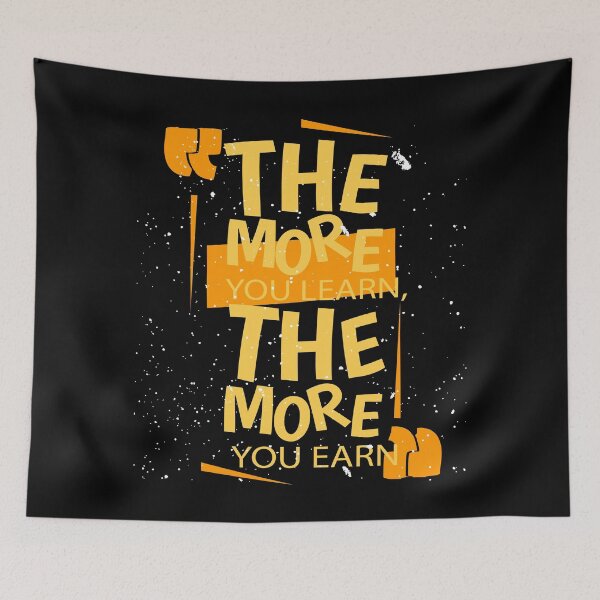 Item preview, The More you learn Typographic T-shirt Design designed and sold by Landorlando.